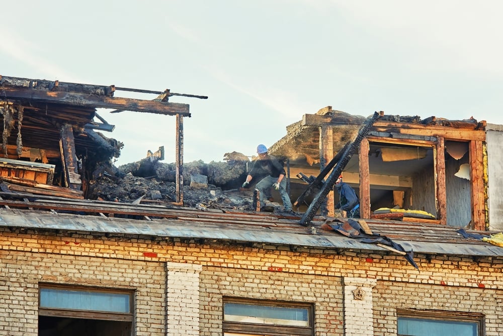 smoke and fire damage