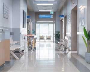 healthcare restoration hallway project