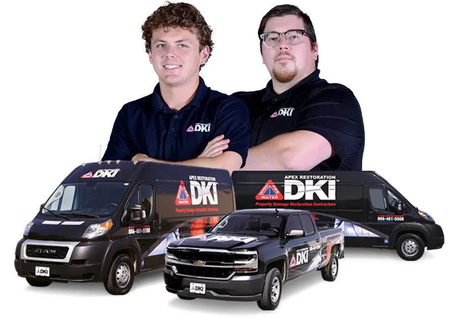 Fire and smoke damage restoration services crew